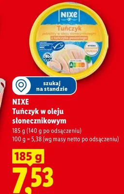 Tuńczyk w oleju słonecznikowym Nixe promocja w Lidl
