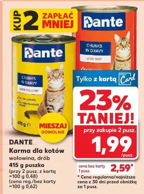 Karma dla kotów wołowina, 6x 400g 415g puszka promocja w Kaufland