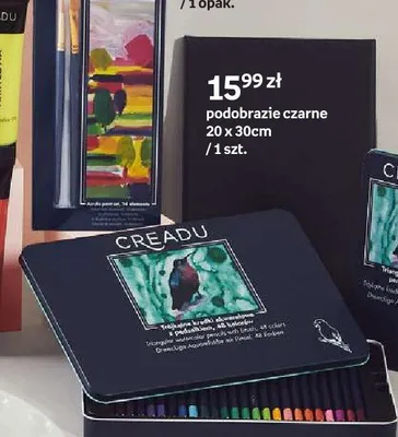 Podobrazie czarne Creadu 20x30 cm promocja w Empik