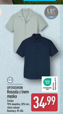 Koszula z lnem męska UP2FASHION promocja w Aldi