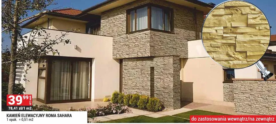 Kamień elewacyjny Roma Sahara Merkury Market promocja w Merkury Market