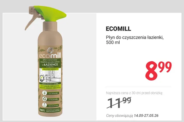 Płyn do czyszczenia łazienki Ecomill promocja w Rossmann
