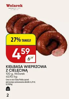 Kiełbasa wieprzowa z cielęciną promocja w Chata Polska