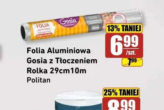 Folia aluminiowa Gosia z tłoczeniem rolka 29 cm 10 m promocja w API Market