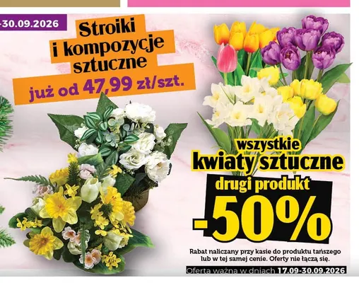 Kwiaty sztuczne promocja w TOPAZ