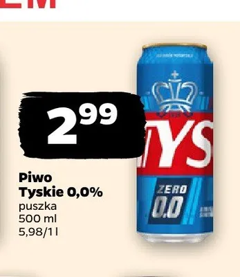 Piwo bezalkoholowe Tyskie 0,0% promocja w Netto