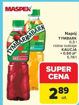 Napój Tymbark różne rodzaje promocja w Carrefour