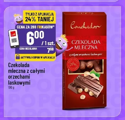 Czekolada mleczna z całymi orzechami laskowymi Conchador promocja w POLOmarket