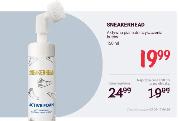 Aktywna piana do czyszczenia butów Sneakerhead promocja w Rossmann