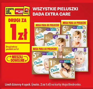 Pieluszki Dada Extra Care promocja w Biedronka