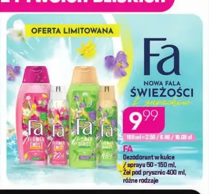 Dezodorant w sprayu Fa promocja w Drogerie Koliber