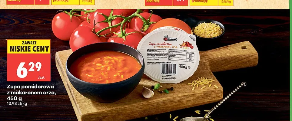 Zupa pomidorowa z makaronem orzo promocja w Biedronka