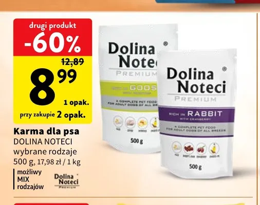 Karma dla psa Dolina Noteci z gęsiną promocja w Intermarche