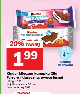 Kinder Mleczna kanapka owoce leśne promocja w Hitpol