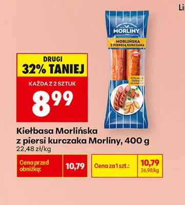 Kiełbasa Morlińska z piersi kurczaka Morliny promocja w Biedronka