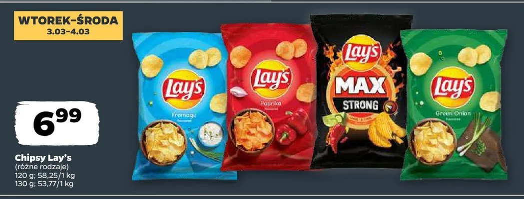Chipsy (różne rodzaje) Lay's promocja w Netto