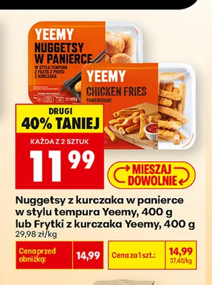 Nuggetsy z kurczaka w panierce w stylu tempura Yeemy promocja w Biedronka