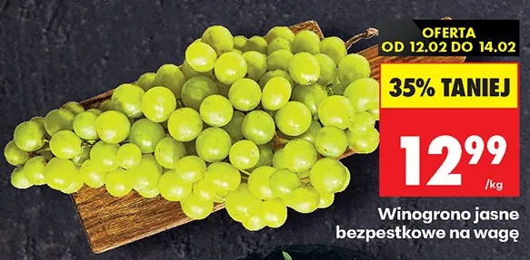 Winogrono jasne bezpestkowe na wagę promocja w Biedronka