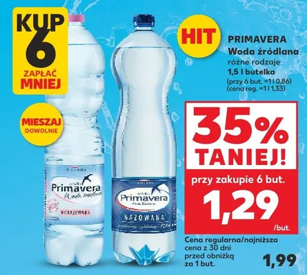 Woda źródlana różne rodzaje promocja w Kaufland