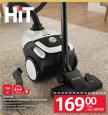 Odkurzacz workowy GORENJE VCEATICXWII promocja w Selgros