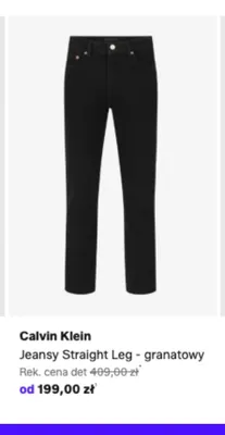 Jeansy Calvin Klein Straight Leg granatowe promocja w Lounge by Zalando