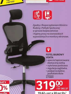 Fotel biurowy VENTA promocja w Selgros