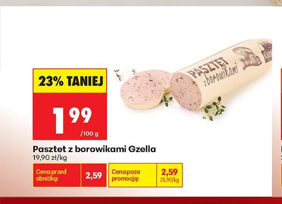 Pasztet z borowikami Gzella promocja w Biedronka