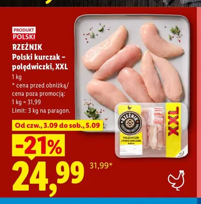 Polski kurczak polędwiczki XXL Rzeźnik promocja w Lidl