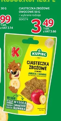 Ciasteczka zbożowe owocowe o smaku jabłka i banana Kupiec promocja w Selgros