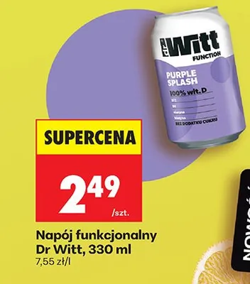 Napój funkcjonalny Purple Splash promocja w Biedronka