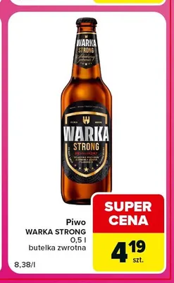 Piwo Warka Strong promocja w Carrefour Express