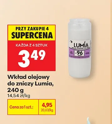 Wkład olejowy do zniczy Lumia promocja w Biedronka