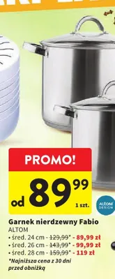 Garnek nierdzewny Fabio Altom średnica 28 cm promocja w Intermarche