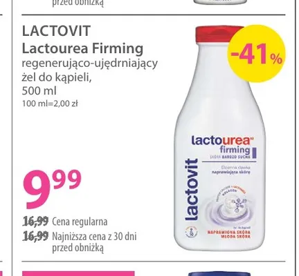 Regenerująco-ujędrniający żel do kąpieli Lactourea Firming Lactovit promocja w Hebe