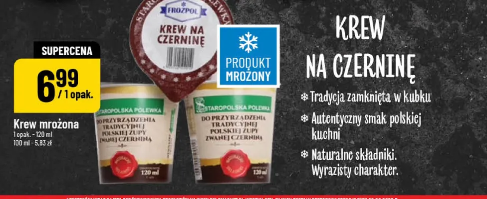 Krew mrożona Frozpol promocja w POLOmarket