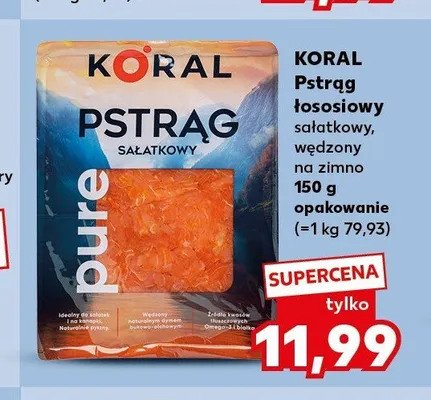 Pstrąg łososiowy sałatkowy wędzony na zimno Koral promocja w Kaufland