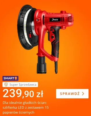 Szlifierka LED z zestawem 15 papierów ściernych Delphi promocja w Allegro