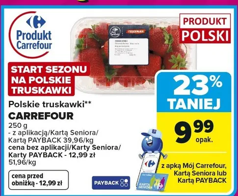 Truskawki polskie promocja w Carrefour Market