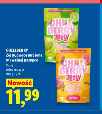 Owoce mrożone w kwaśnej posypce Chillberry Zesty promocja w Lidl