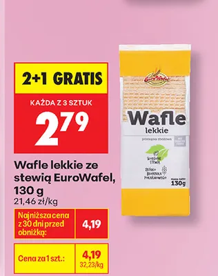 Wafle lekkie ze stewią EuroWafel promocja w Biedronka