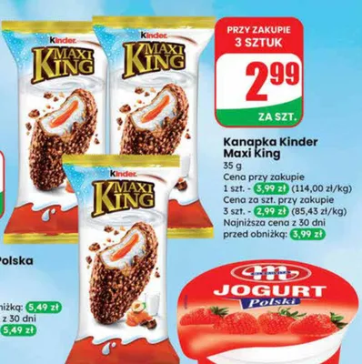 Jogurt Polski truskawkowy promocja w Dino