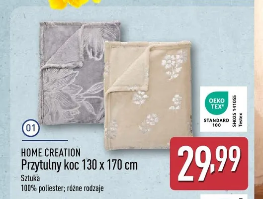 Przytulny koc 130x170 cm promocja w Aldi