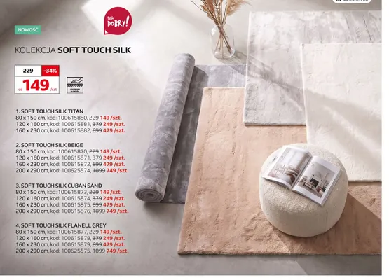 Dywan Soft Touch Silk Cuban Sand 80x150 cm promocja w Komfort