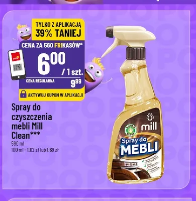 Spray do czyszczenia mebli Mill Clean promocja w POLOmarket