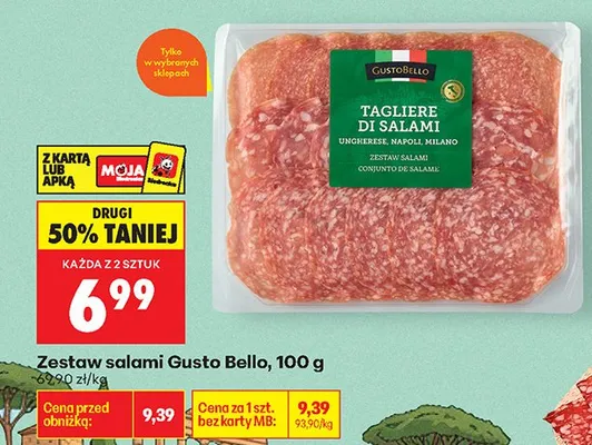 Zestaw salami Tagliere di Salami Ungherese, Napoli, Milano promocja w Biedronka