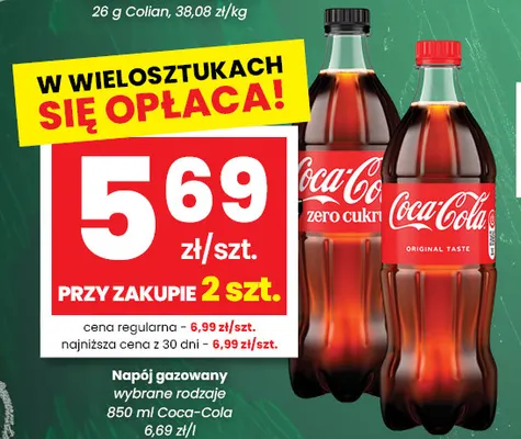 Napój gazowany Coca-Cola Zero Cukru promocja w emma MARKET