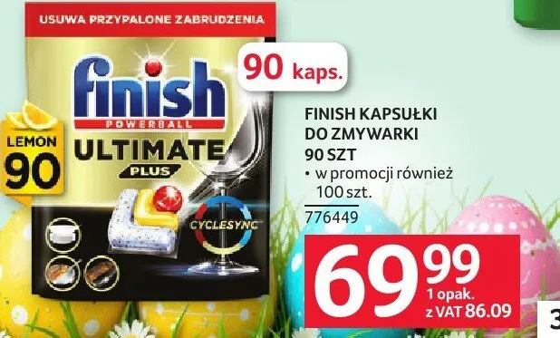 Tabletki do zmywarki FINISH KAPSUŁKI DO ZMYWARKI 90 SZT. promocja w Selgros