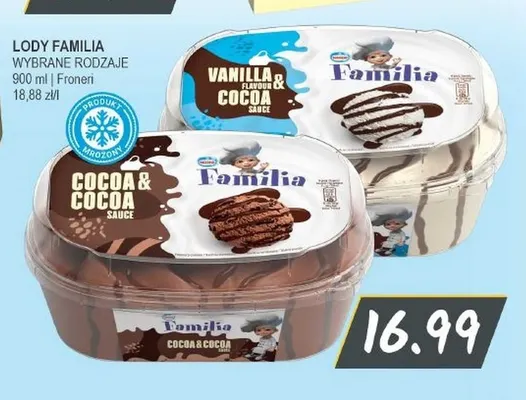 Lody Familia vanilla flavour & cocoa sauce promocja w Słoneczko