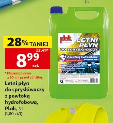 Letni płyn do spryskiwaczy z powłoką hydrofobową Plak promocja w Auchan