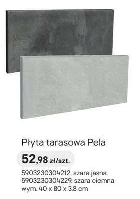 Płyta tarasowa Pela szara jasna promocja w Castorama